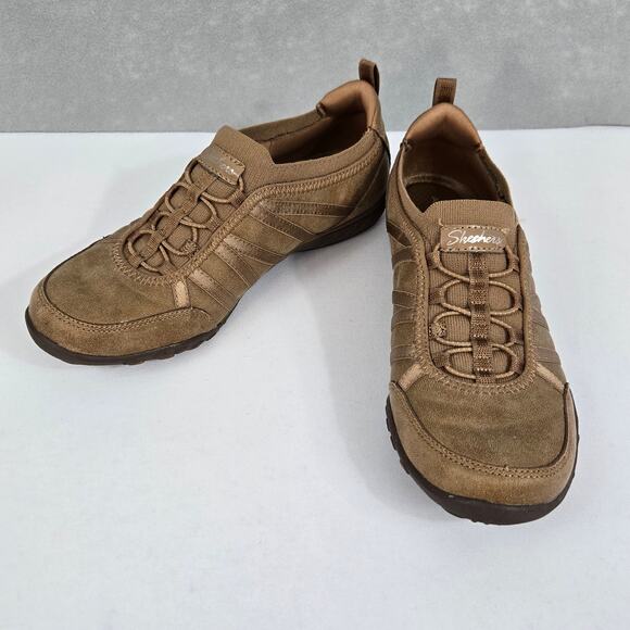 Skechers Breathe-Easy Remember Me Slip-On Taupe Memory Foam Shoes Womens 7 - NEW - Picture 2 of 10